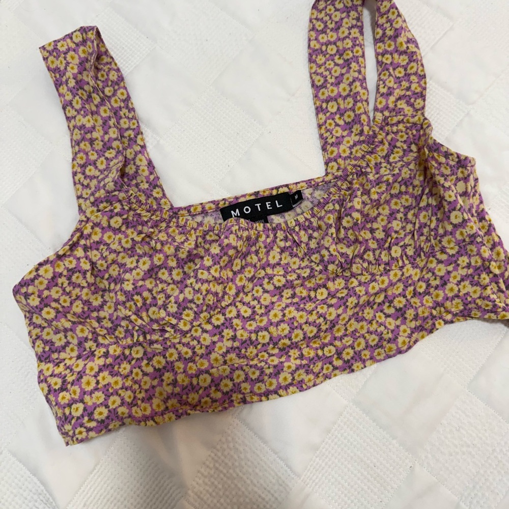 Motel Rocks Lilac and Yellow Floral Top